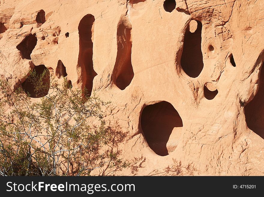 View of rock face in Valley of fire, nevada