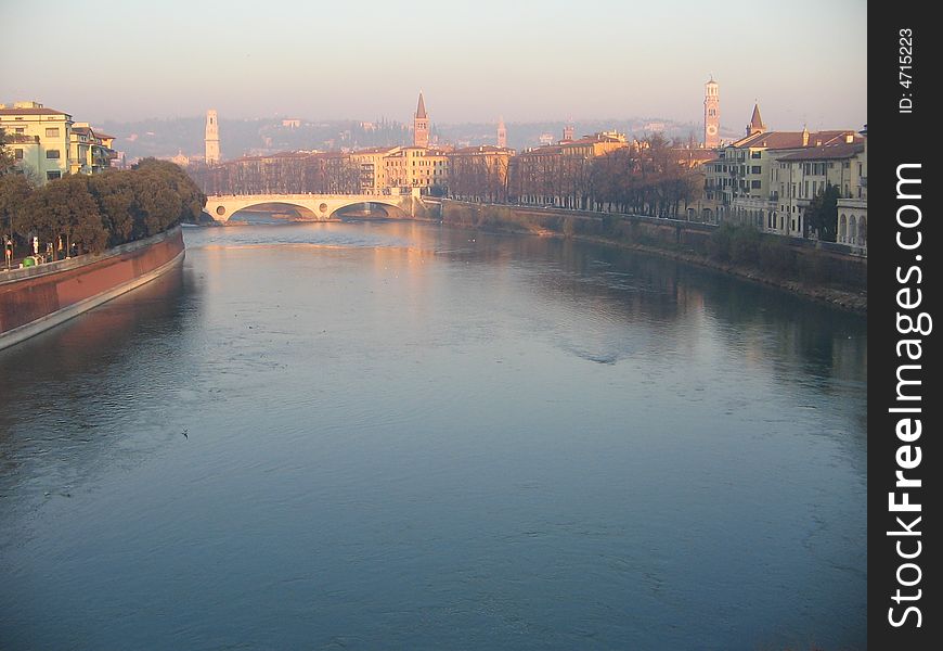 Beautiful view of Adige river