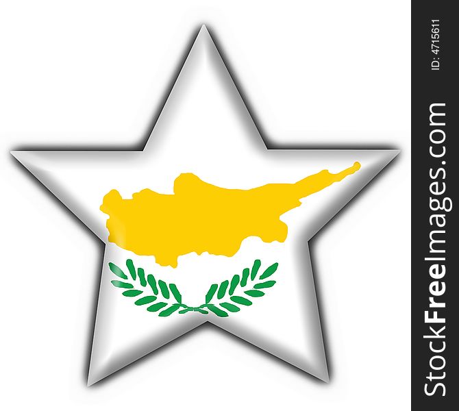 Cyprus button flag 3d made. Cyprus button flag 3d made