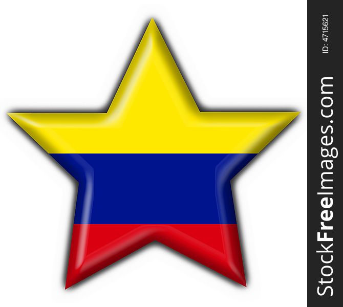 Colombia button flag 3d made. Colombia button flag 3d made