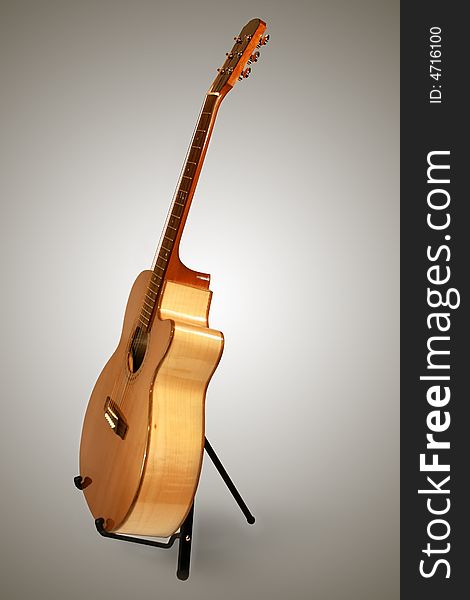 Very beautiful acoustic guitar. A fragment. Very beautiful acoustic guitar. A fragment