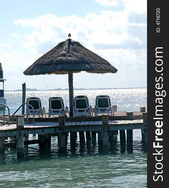 Umbrella And Beach Chairs