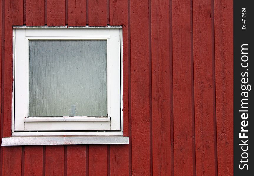 Architecture abstract - red wooden wall and window