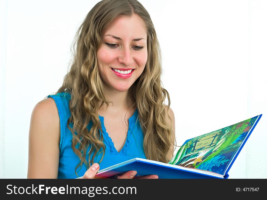 Woman With A Colorful Book