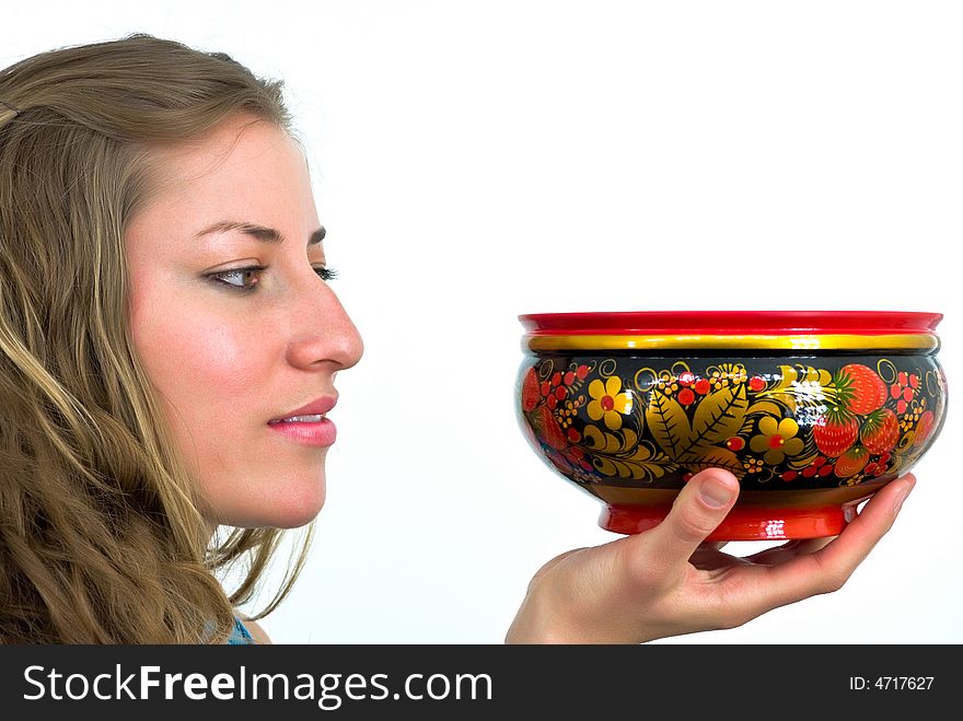 Young Pretty Woman With A Bowl
