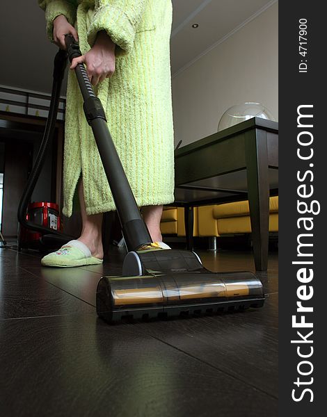 Housekeeping: cleaning the floor, men