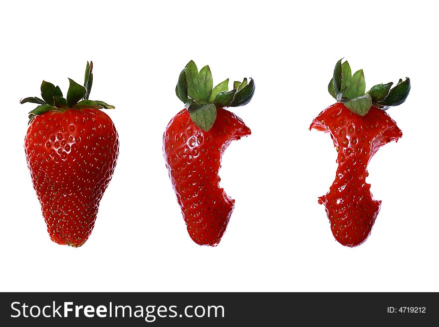 Strawberries isolated on white background