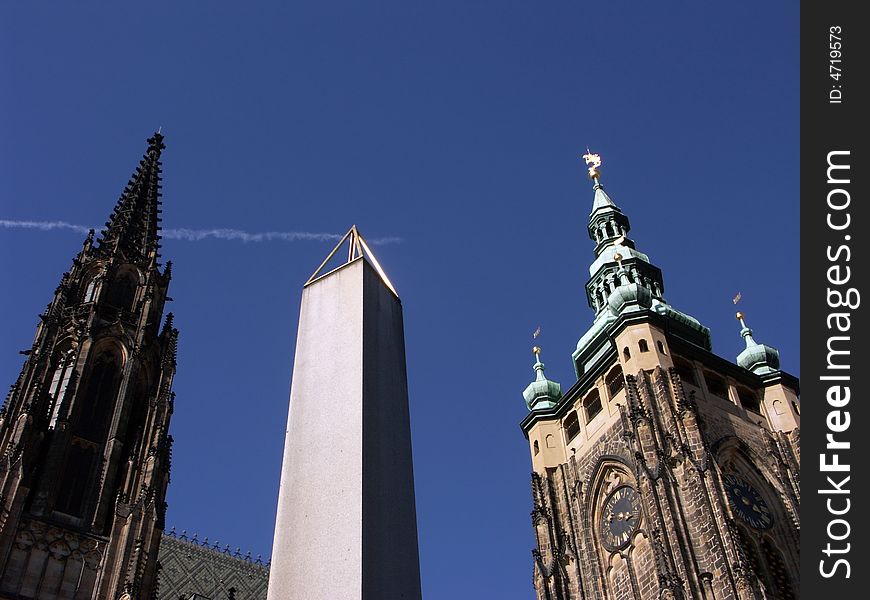 The famous gothic cathedral of St. Vitus in Prague. The famous gothic cathedral of St. Vitus in Prague.