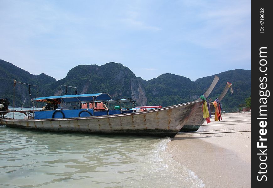 Longtail boats on Phi Phi Island, Thailand