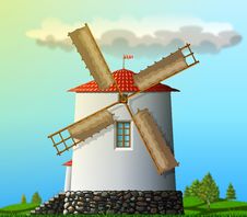 Windmill Landscape Royalty Free Stock Photography Windmill Landscape Royalty Free Stock Photography