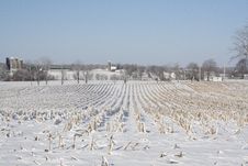 Midwest Farms In Winter Stock Photo