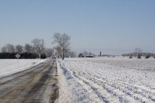 Country Road On A Wintry Day Stock Image Country Road On A Wintry Day Stock Image