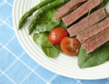 Steak With Tomatoes, And Asparagus Stock Images Steak With Tomatoes, And Asparagus Stock Images