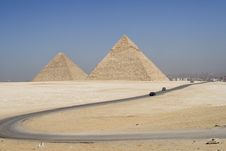 Road To The Pyramids Royalty Free Stock Photo