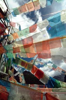 Tibetan Religion Supplies - Wind Horse S Banner Royalty Free Stock Images Tibetan Religion Supplies - Wind Horse S Banner Royalty Free Stock Images