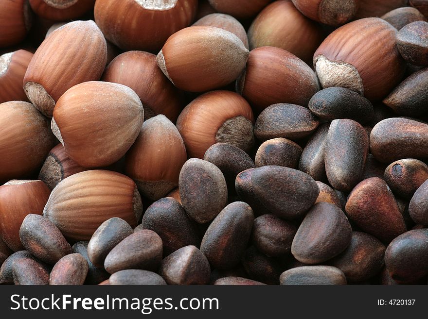 Mix of nuts in close-up. Mix of nuts in close-up.