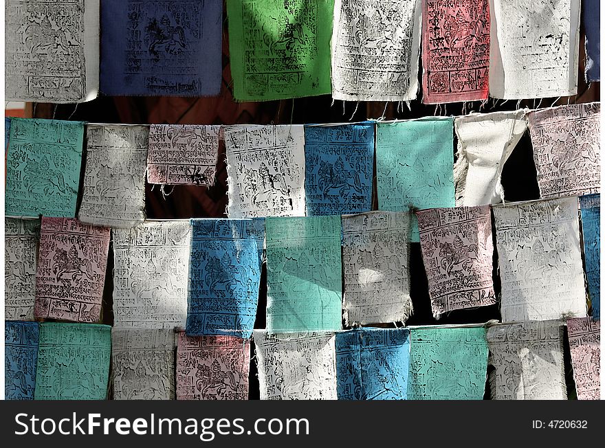 In china, Tibetan writes  the six words curse on the piece of cloths,  that will free them from life and death transmigration. In china, Tibetan writes  the six words curse on the piece of cloths,  that will free them from life and death transmigration