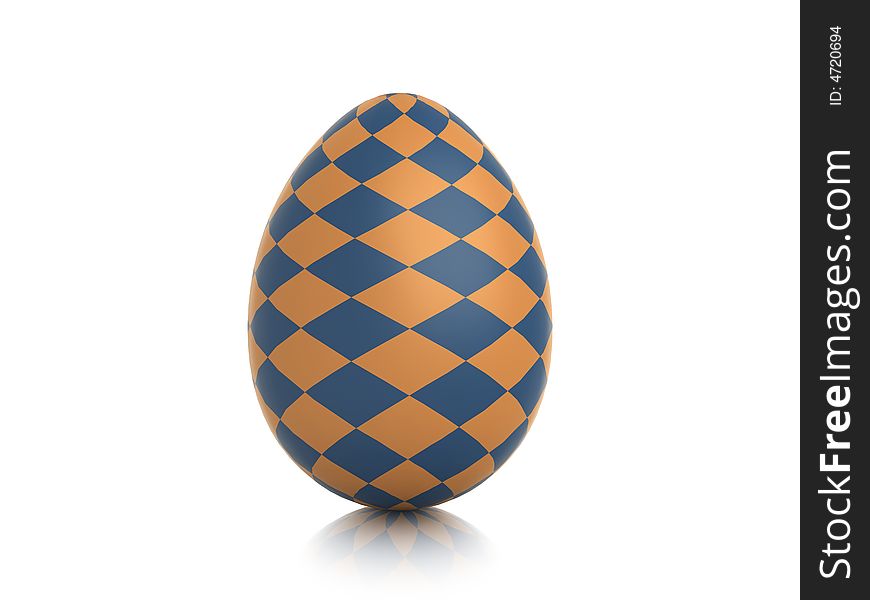 Egg with checker texture on white. Egg with checker texture on white
