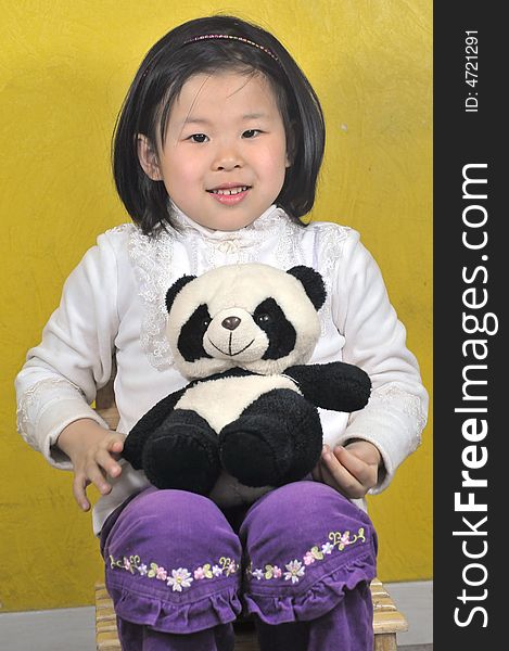 Girl With Panda Toys