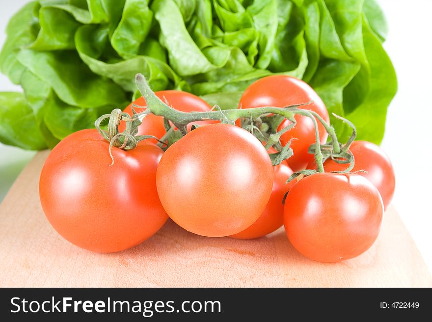 Fresh vegetables on the board to cutting