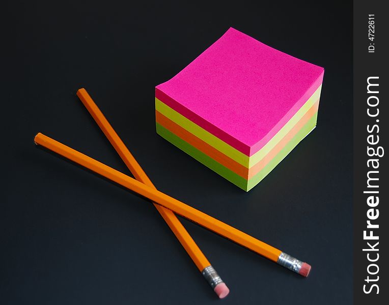 Bright Notepad And Pencils