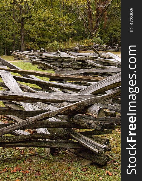 Wooden Fence surrounding John Oliver's cabin in Cades Cove, Tennessee