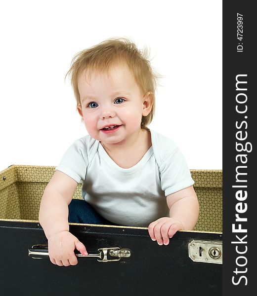 Small Child In A Suitcase