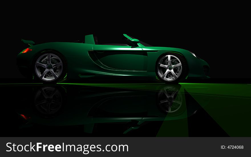 Cgi 3d render of sports car
