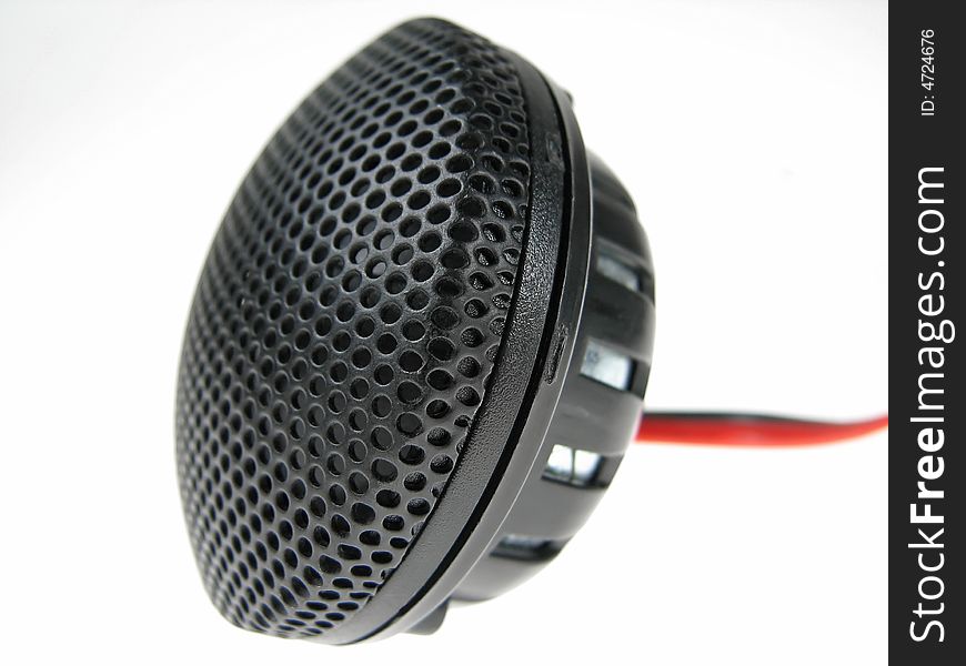 A car speaker, from side view isolated on white