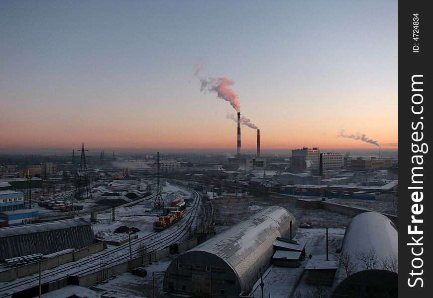 Industrial zone in Leningrad region.