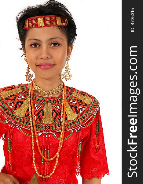 Girl with traditional dress from Toraja Indonesia