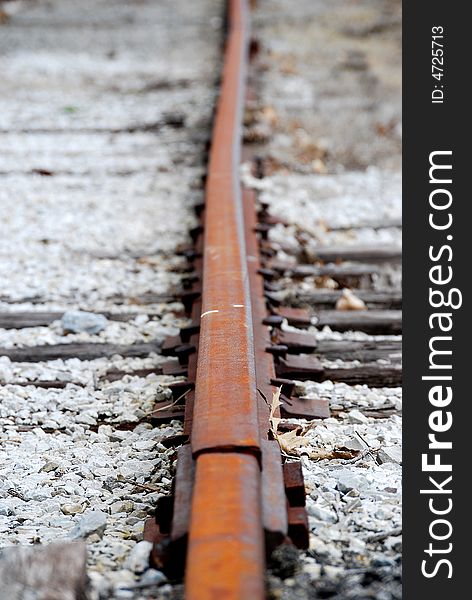 Old railroad tracks, that are no longer used. Old railroad tracks, that are no longer used.