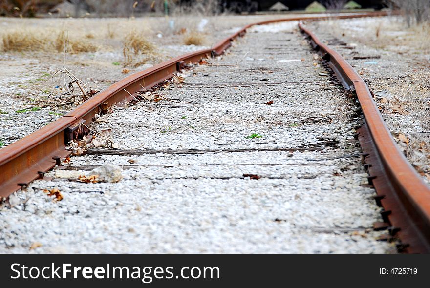 Old railroad tracks, that are no longer used. Old railroad tracks, that are no longer used.