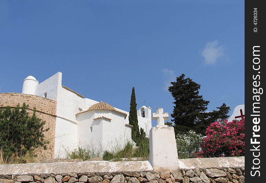 Church on the Island of Ibiza, in the Med. Church on the Island of Ibiza, in the Med