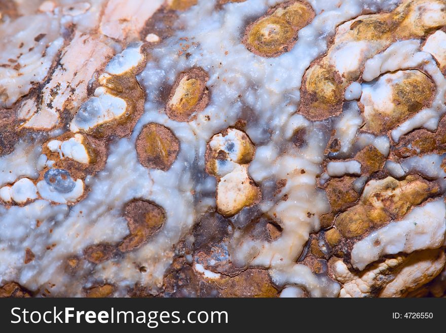 Closeup image of the outside of a marbled rock. Closeup image of the outside of a marbled rock