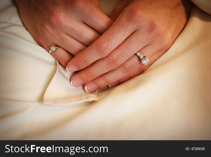 Brides Hands In Her Lap