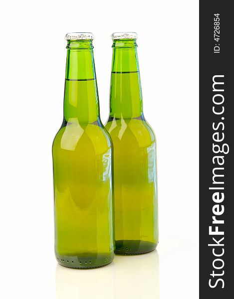 Bottles of beer isolated on a white background. Bottles of beer isolated on a white background