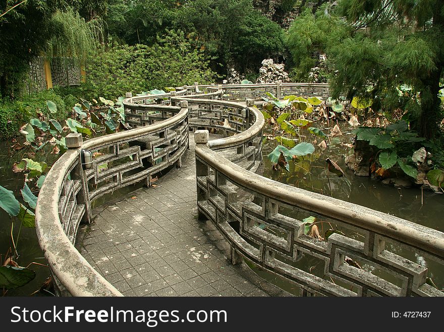 Asian bridge in Macao park, China. Asian bridge in Macao park, China