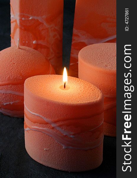 Close-up of handmade candles from the Czech Republic.