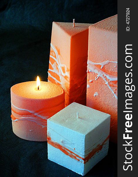 Close-up of handmade candles from the Czech Republic.