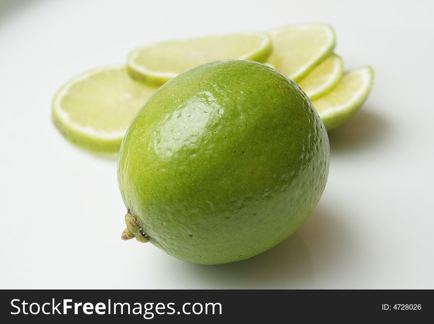 Lime on a white table