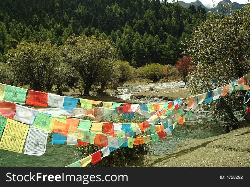 Tibetan religion supplies - wind horse s banner