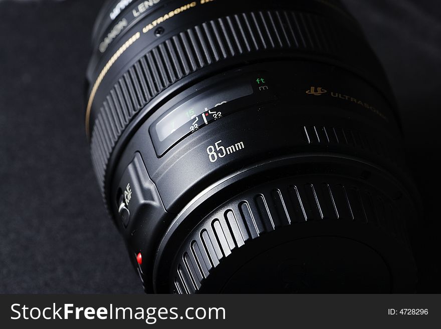 Auto focus lens of 135 systems in studio. Auto focus lens of 135 systems in studio