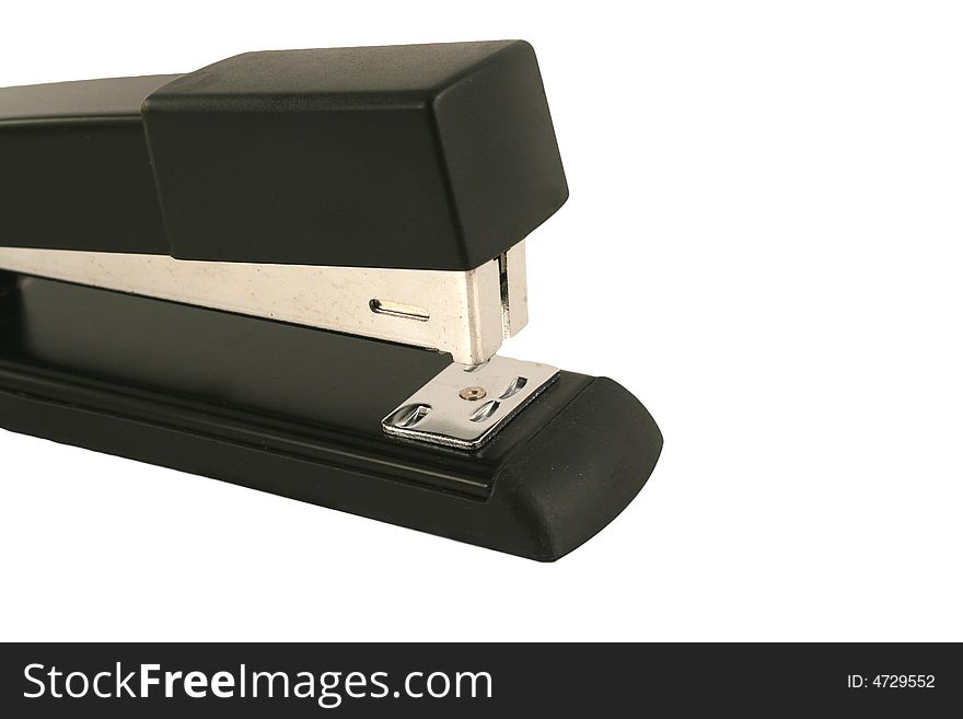 A Isolated black stapler on white