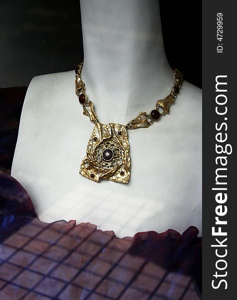 Necklace  on Display in Store Window