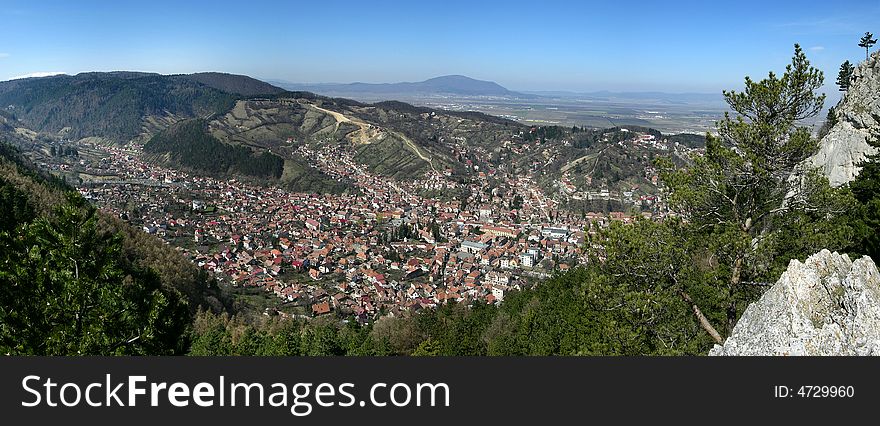 Old town of Brasov, seen from Tampa mountain. Old town of Brasov, seen from Tampa mountain.