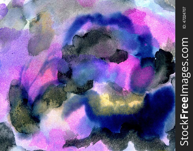 Vibrant multicolor watercolor painted texture as background.