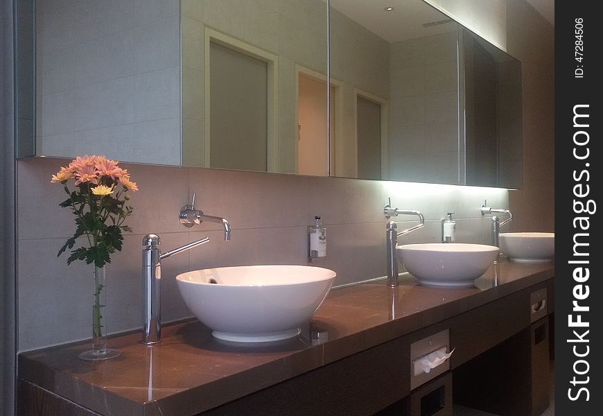 The interior of a hotel bathroom. The interior of a hotel bathroom