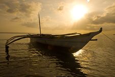 Banca Boat At Sun Set Stock Photography