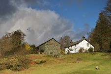 White Farmhouse And Stone Barn Stock Images White Farmhouse And Stone Barn Stock Images